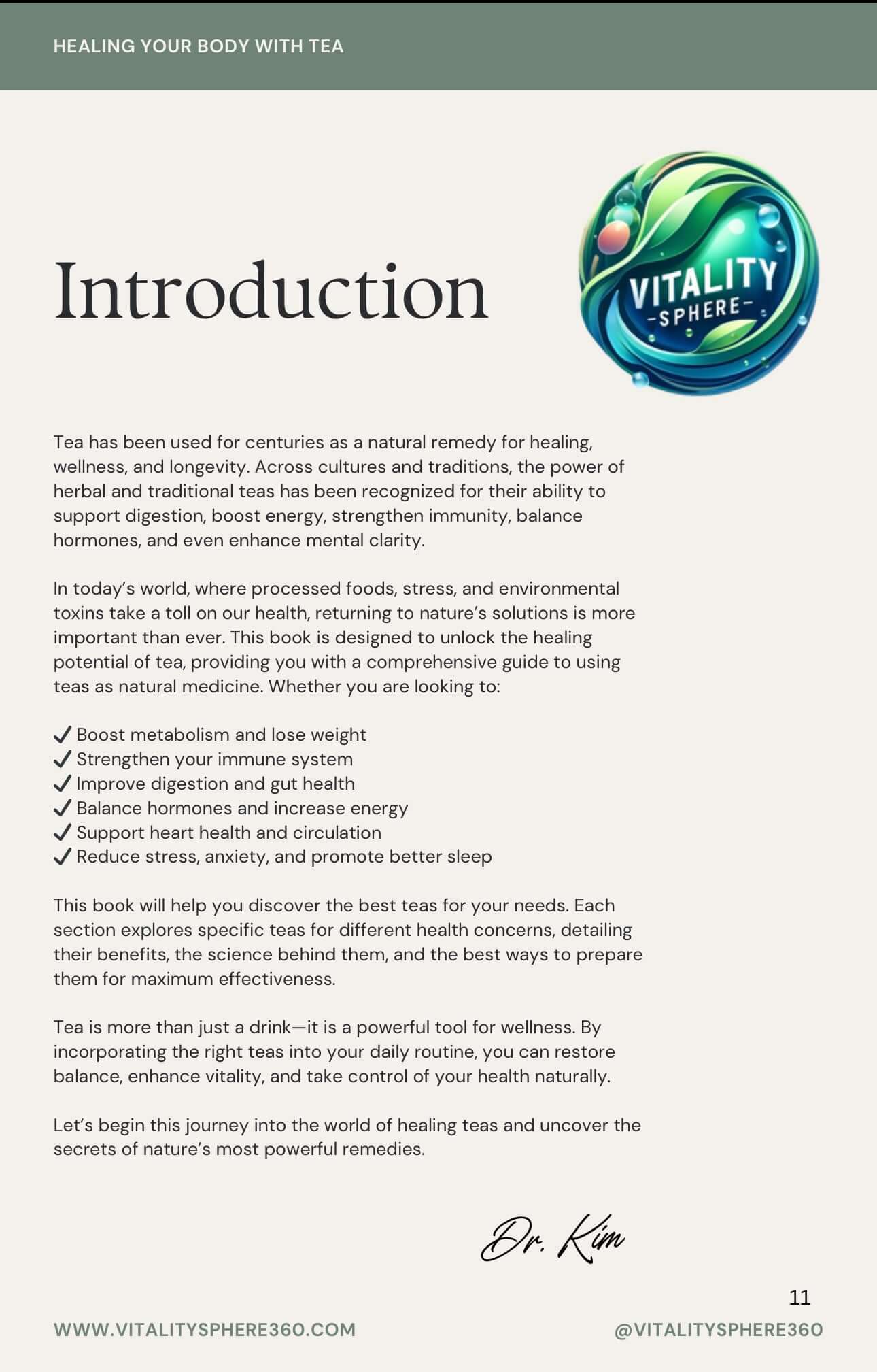 Healing Your Body with Tea – introduction page