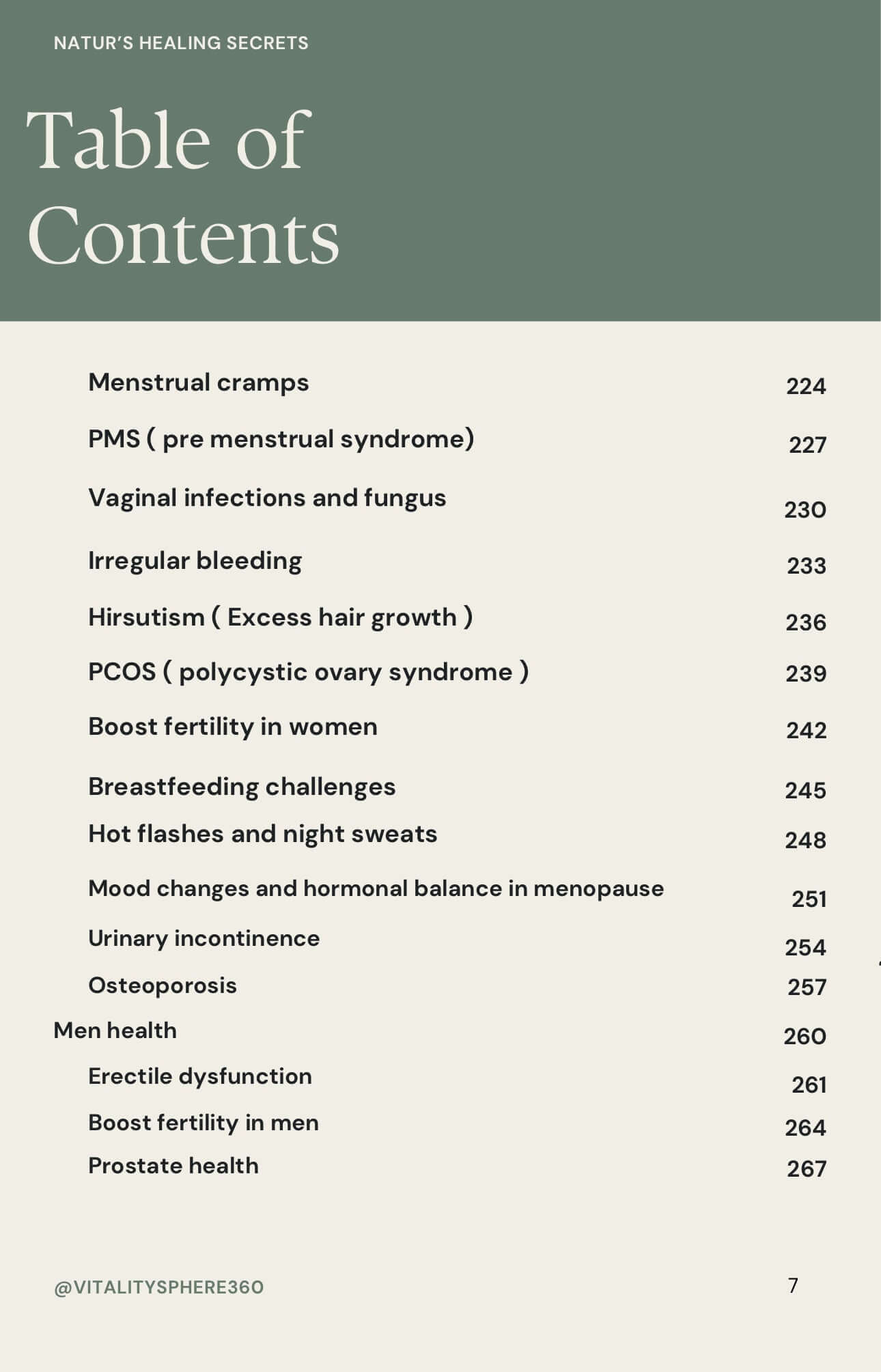 Nature’s Healing Secrets eBook – natural healing topics and pages