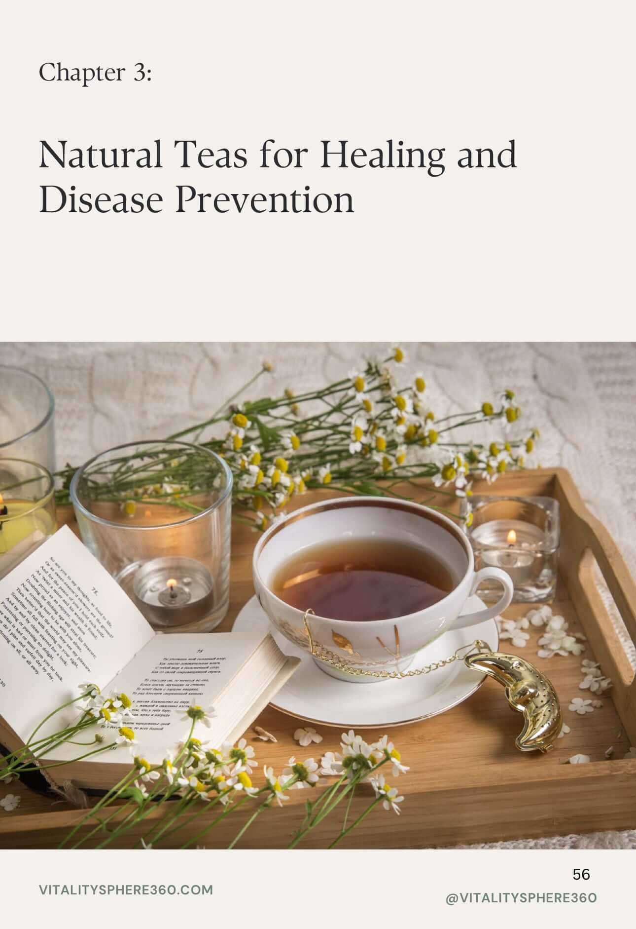 Illustration of healing teas for detox and wellness in eBook