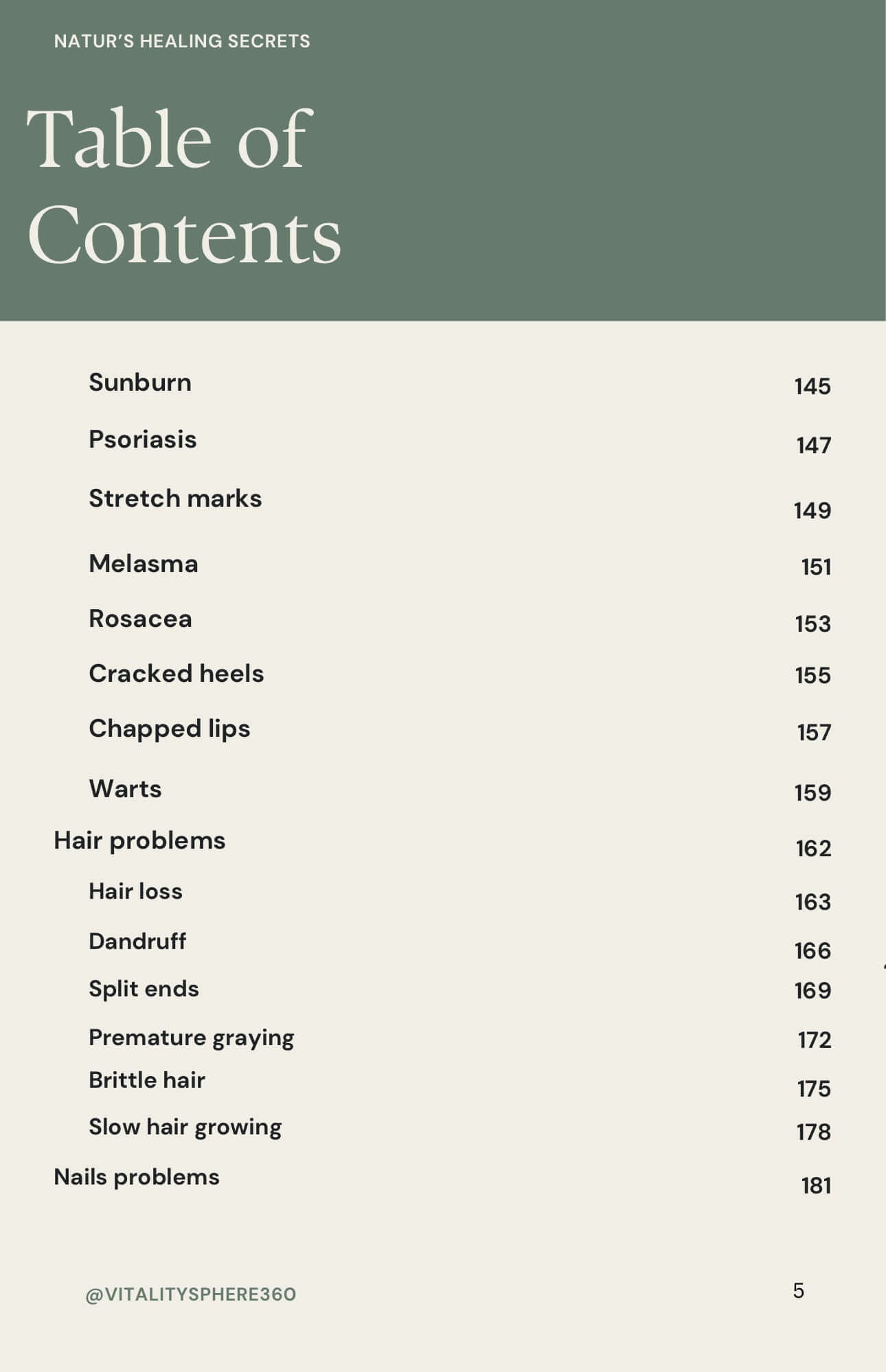 Nature’s Healing Secrets eBook – table of herbal solutions by condition