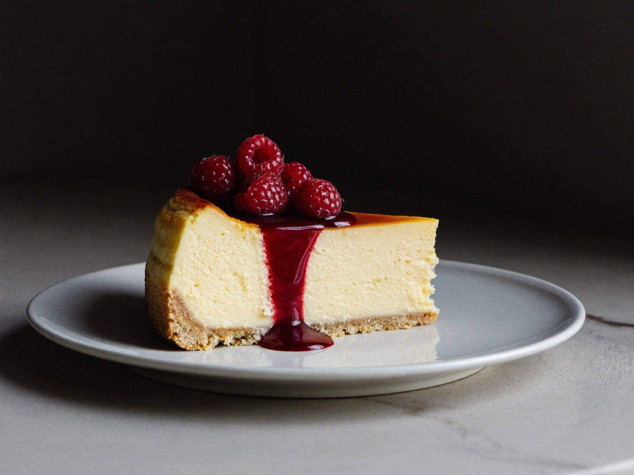 Creamy baked cheesecake with a golden top